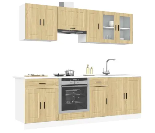 8-Daļīgs Virtuves Skapītis Komplekts, Porto, Ozolkoka Vidaxl