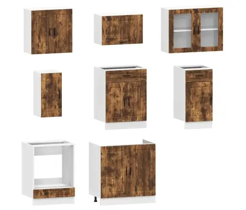 Virtuvinių Spintelių Komplektas, 8 Dalių, Porto, Dūminio