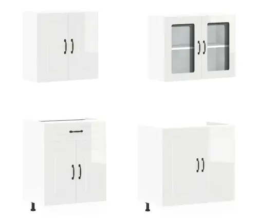 Virtuvinių Spintelių Komplektas, 4 Dalių, Kalmar, Balta