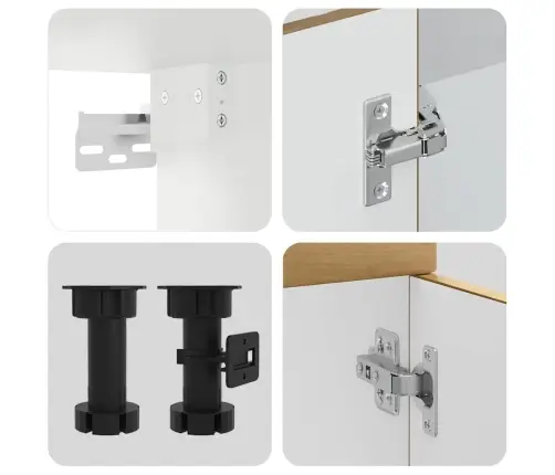 4-Osaline Köögikapi Komplekt Kalmar, Käsitöötamm, Tehispuit