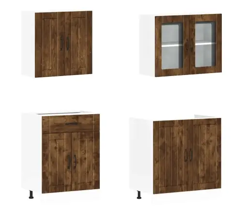 Virtuvinių Spintelių Komplektas, 4 Dalių, Lucca, Dūminio