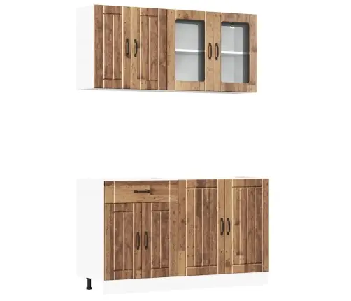 4-Daļīgs Virtuves Skapītis Komplekts, Kalmar, Veca Koka Vidaxl