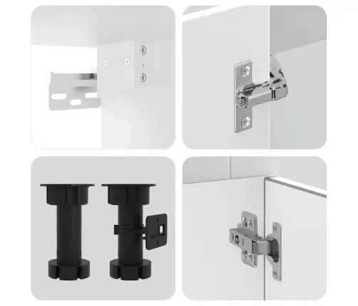 Virtuvinių Spintelių Komplektas, 4 Dalių, Porto, Balta