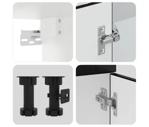 4-Osaline Köögikappide Komplekt "Porto", Must, Töödeldud Puit