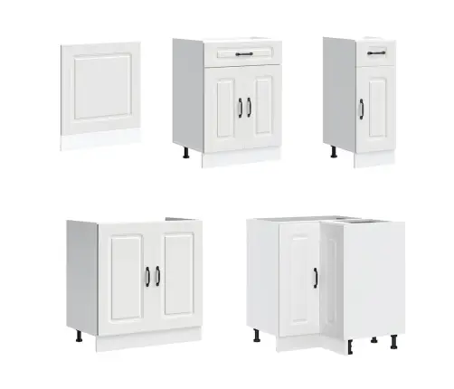 Virtuvinių Spintelių Komplektas, 11 Dalių, Kalmar, Balta