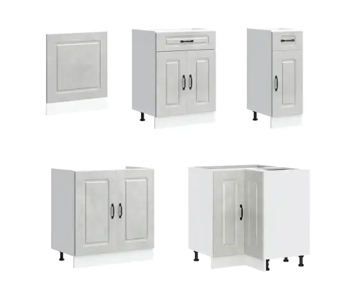 11-Daļīgs Virtuves Skapītis Komplekts, Kalmar, Betona Pelēks Vidaxl