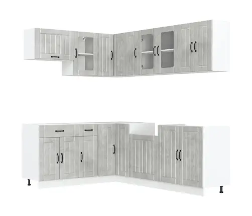 11-Daļīgs Virtuves Skapītis Komplekts, Lucca, Betona Pelēks Vidaxl