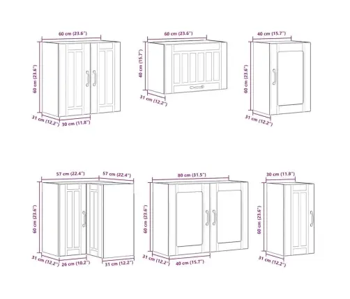 11-Daļīgs Virtuves Skapītis Komplekts, Lucca, Betona Pelēks Vidaxl