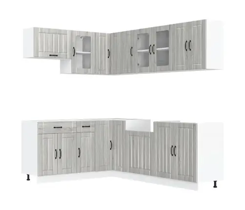 Virtuvinių Spintelių Komplektas, 11 Dalių, Lucca, Pilka