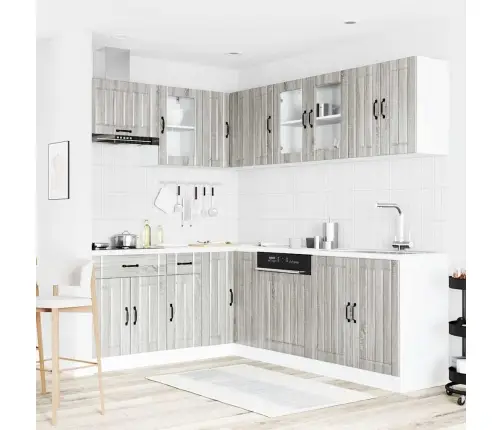 Virtuvinių Spintelių Komplektas, 11 Dalių, Lucca, Pilka