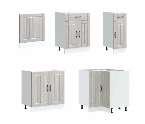 Virtuvinių Spintelių Komplektas, 11 Dalių, Lucca, Pilka