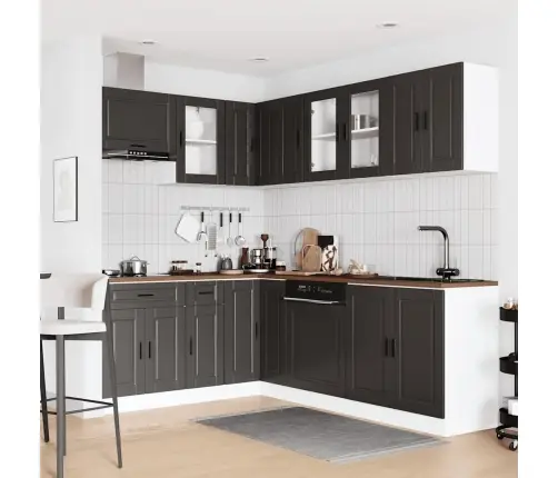 Virtuvinių Spintelių Komplektas, 11 Dalių, Porto, Juoda