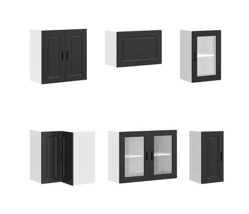 Virtuvinių Spintelių Komplektas, 11 Dalių, Porto, Juoda