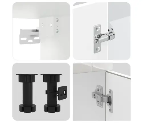 11-Daļīgs Virtuves Skapītis Komplekts, Porto, Spīdīgi Balta Vidaxl