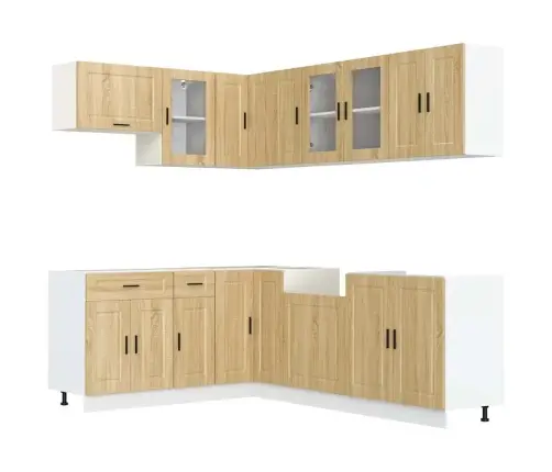 11-Osaline Köögikapi Komplekt Porto, Sonoma Tamm, Tehispuit