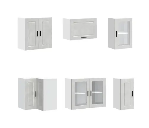 11-Daļīgs Virtuves Skapītis Komplekts, Porto, Betona Pelēks Vidaxl