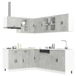 11-Daļīgs Virtuves Skapītis Komplekts, Porto, Betona Pelēks Vidaxl