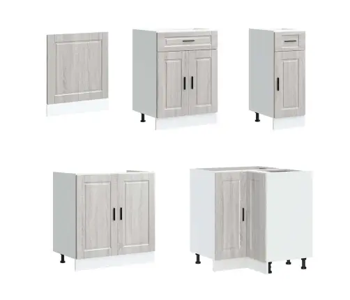 Virtuvinių Spintelių Komplektas, 11 Dalių, Porto, Pilka