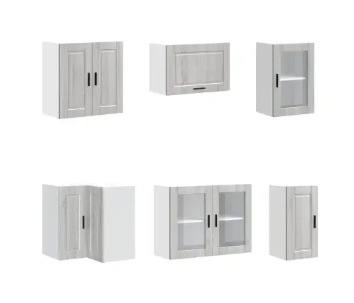 Virtuvinių Spintelių Komplektas, 11 Dalių, Porto, Pilka