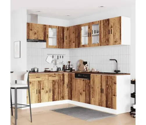 11-Osaline Köögikapi Komplekt Porto, Vana Puit, Tehispuit