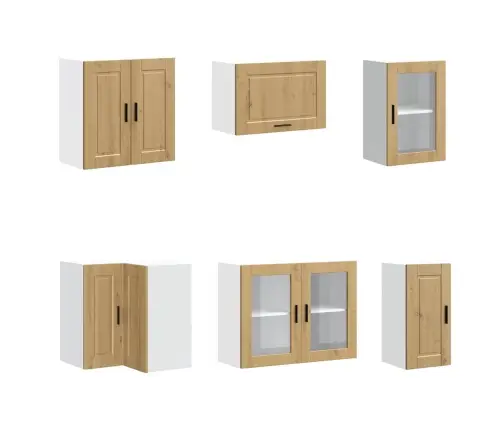 11-Osaline Köögikapi Komplekt Porto, Käsitöötamm, Tehispuit