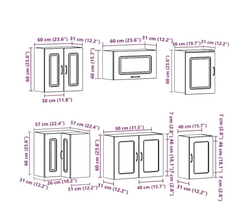 11-Daļīgs Virtuves Skapītis Komplekts, Kalmar, Betona Pelēks Vidaxl