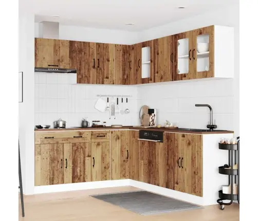 11-Osaline Köögikapi Komplekt Kalmar, Vana Puit, Tehispuit