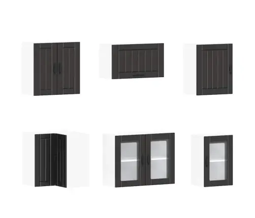 11-Daļīgs Virtuves Skapītis Komplekts, Lucca, Melns Vidaxl