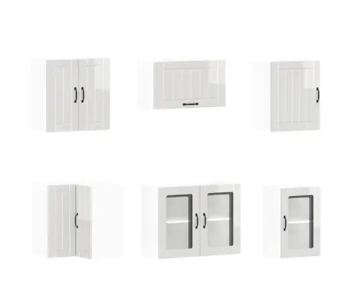 11-Daļīgs Virtuves Skapītis Komplekts, Lucca, Spīdīgi Balta Vidaxl