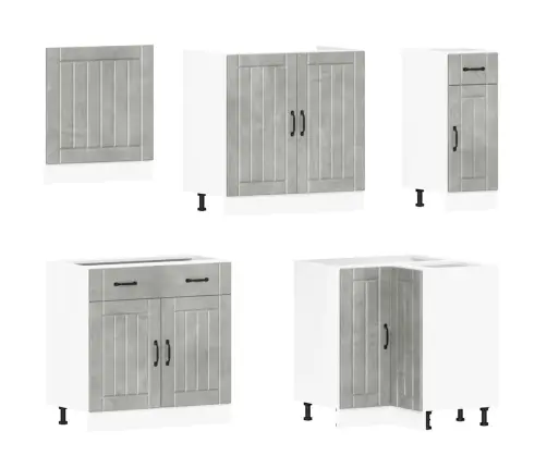 11-Daļīgs Virtuves Skapītis Komplekts, Lucca, Betona Pelēks Vidaxl