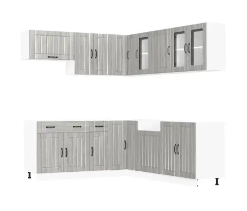 11-Osaline Köögikapi Komplekt Lucca, Tehispuit