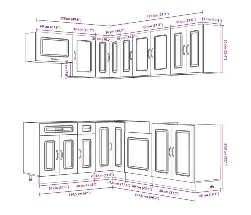 Virtuvinių Spintelių Komplektas, 11 Dalių, Lucca, Artisano