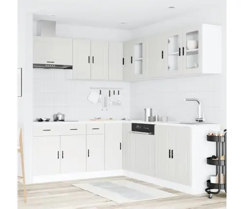 11-Daļīgs Virtuves Skapītis Komplekts, Porto, Balta Vidaxl