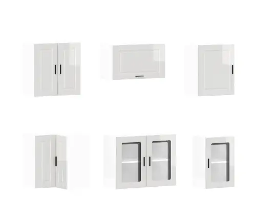 11-Osaline Köögikapi Komplekt Porto, Läikiv Valge, Tehispuit