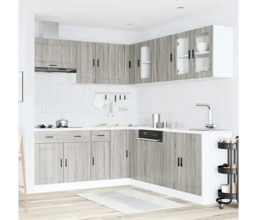 Virtuvinių Spintelių Komplektas, 11 Dalių, Porto, Pilka