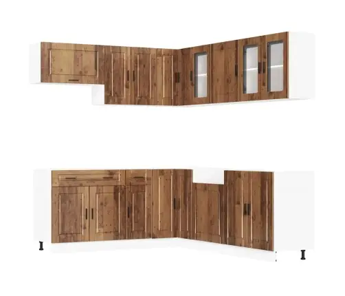 Virtuvinių Spintelių Komplektas, 11 Dalių, Porto, Medienos