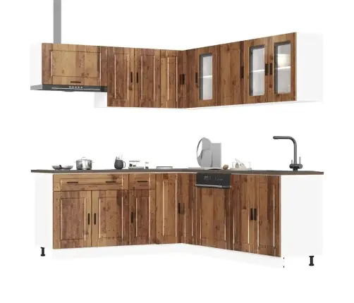 Virtuvinių Spintelių Komplektas, 11 Dalių, Porto, Medienos