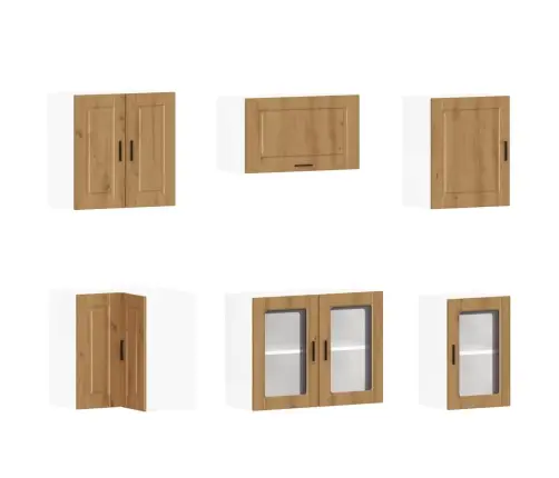 11-Osaline Köögikapi Komplekt Porto, Käsitöötamm, Tehispuit