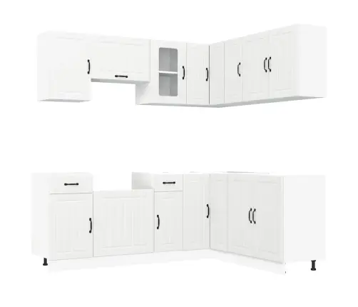 Virtuvinių Spintelių Komplektas, 11 Dalių, Kalmar, Balta