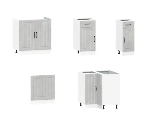 11-Daļīgs Virtuves Skapītis Komplekts, Kalmar, Betona Pelēks Vidaxl