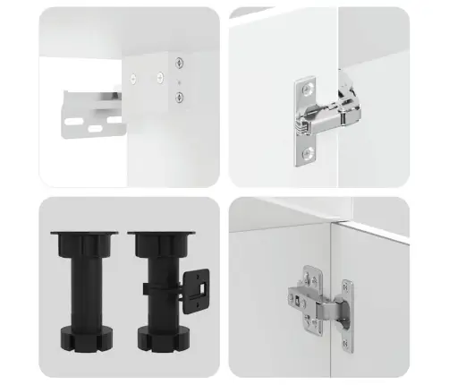 11-Osaline Köögikapi Komplekt Lucca, Läikiv Valge, Tehispuit