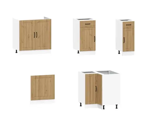 11-Osaline Köögikapi Komplekt Lucca, Käsitöötamm, Tehispuit