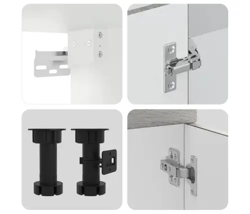 11-Daļīgs Virtuves Skapītis Komplekts, Porto, Pelēka Koka Vidaxl