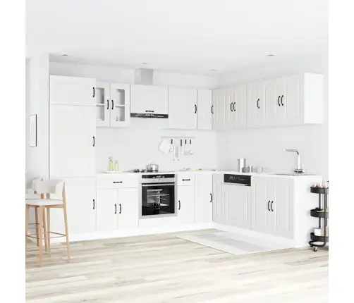 14-Daļīgs Virtuves Skapītis Komplekts, Kalmar, Balts Vidaxl