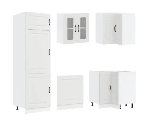 14-Daļīgs Virtuves Skapītis Komplekts, Kalmar, Balts Vidaxl