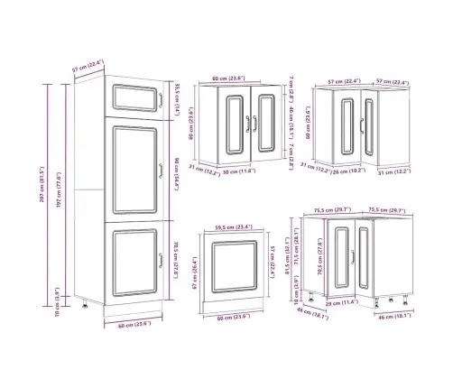 14-Daļīgs Virtuves Skapītis Komplekts, Kalmar, Balts Vidaxl