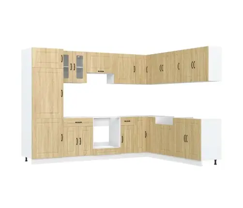 14-Osaline Köögikapi Komplekt Kalmar, Sonoma Tamm, Tehispuit