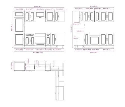 14-Daļīgs Virtuves Skapītis Komplekts, Kalmar, Betona Pelēks Vidaxl