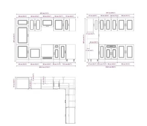 14-Daļīgs Virtuves Skapītis Komplekts, Kalmar, Brūna Ozola Vidaxl