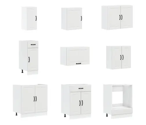 14-Daļīgs Virtuves Skapītis Komplekts, Lucca, Balta Vidaxl